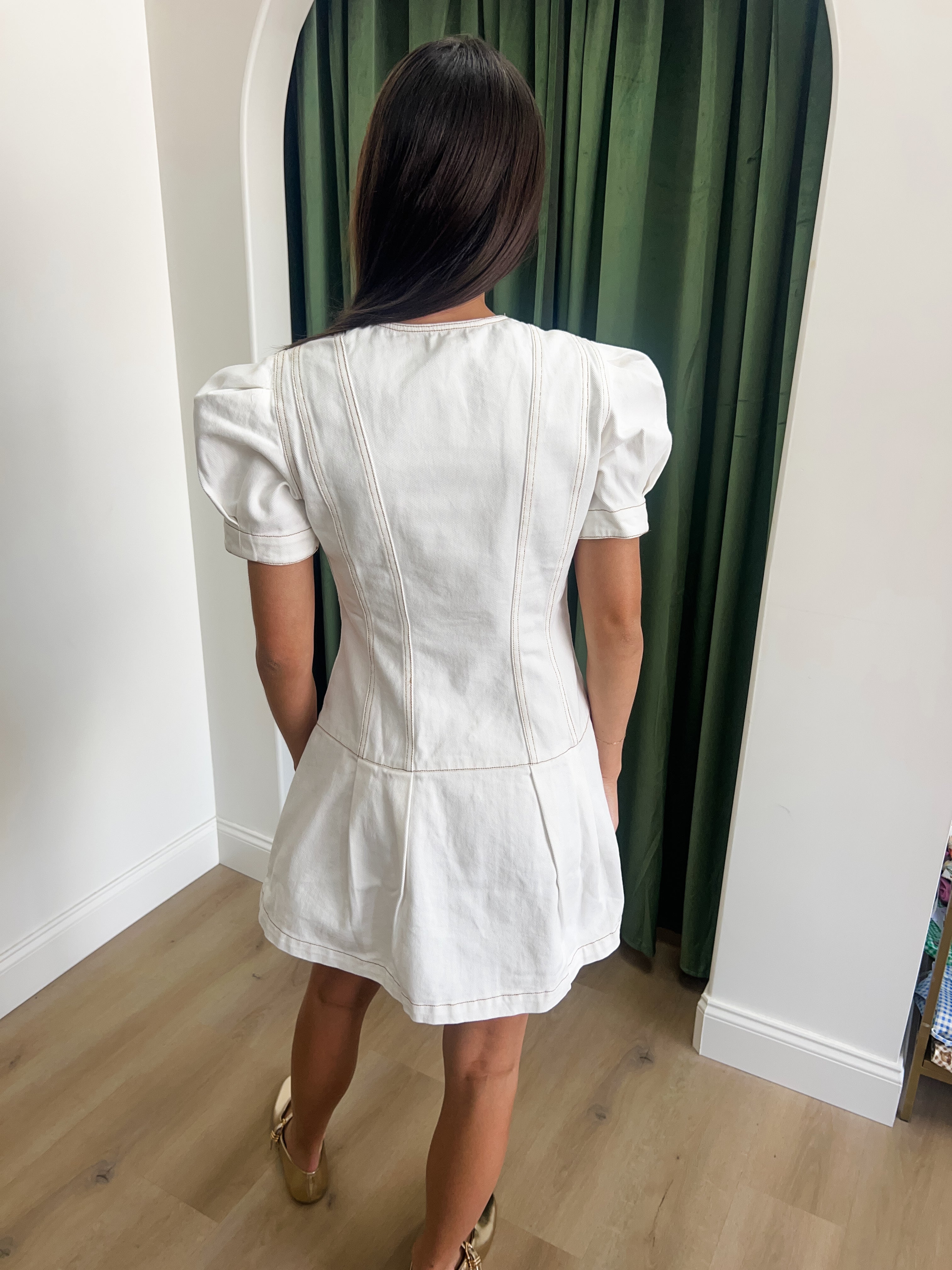 Ivory Charm Denim Dress
