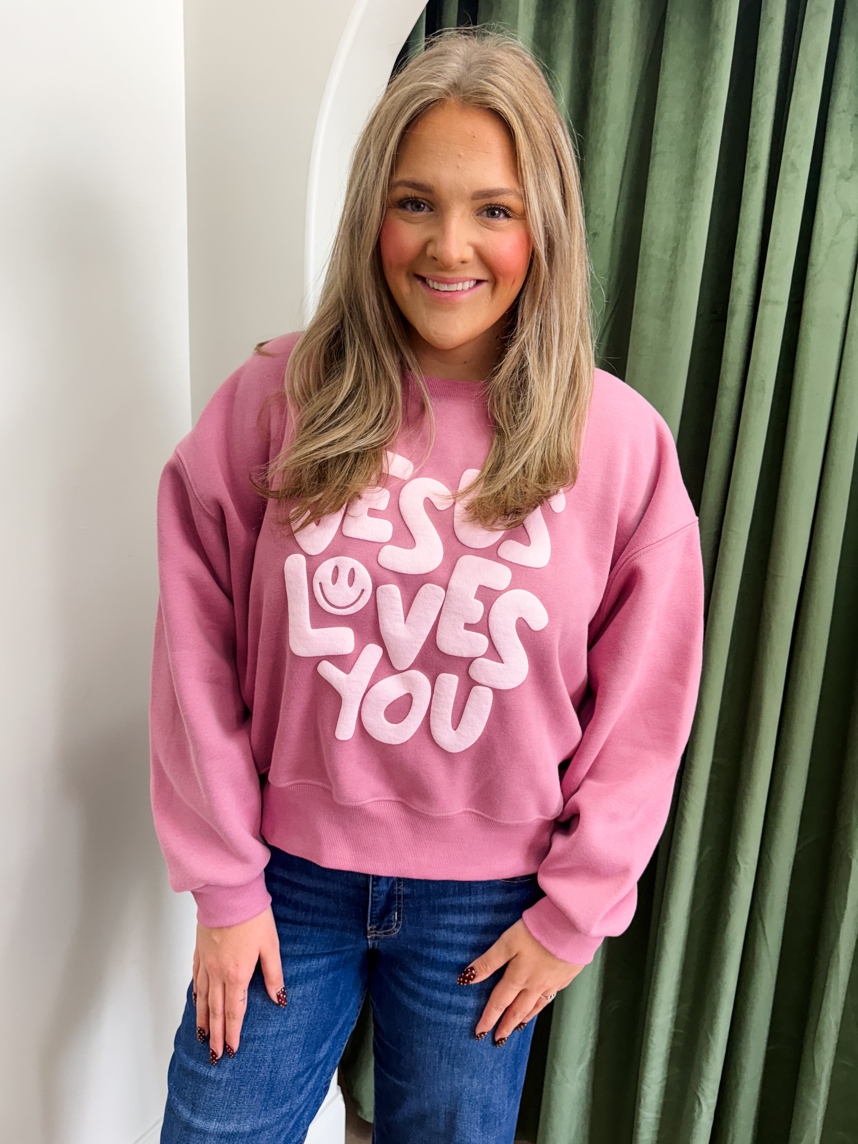 Jesus Loves You Crop Sweatshirt