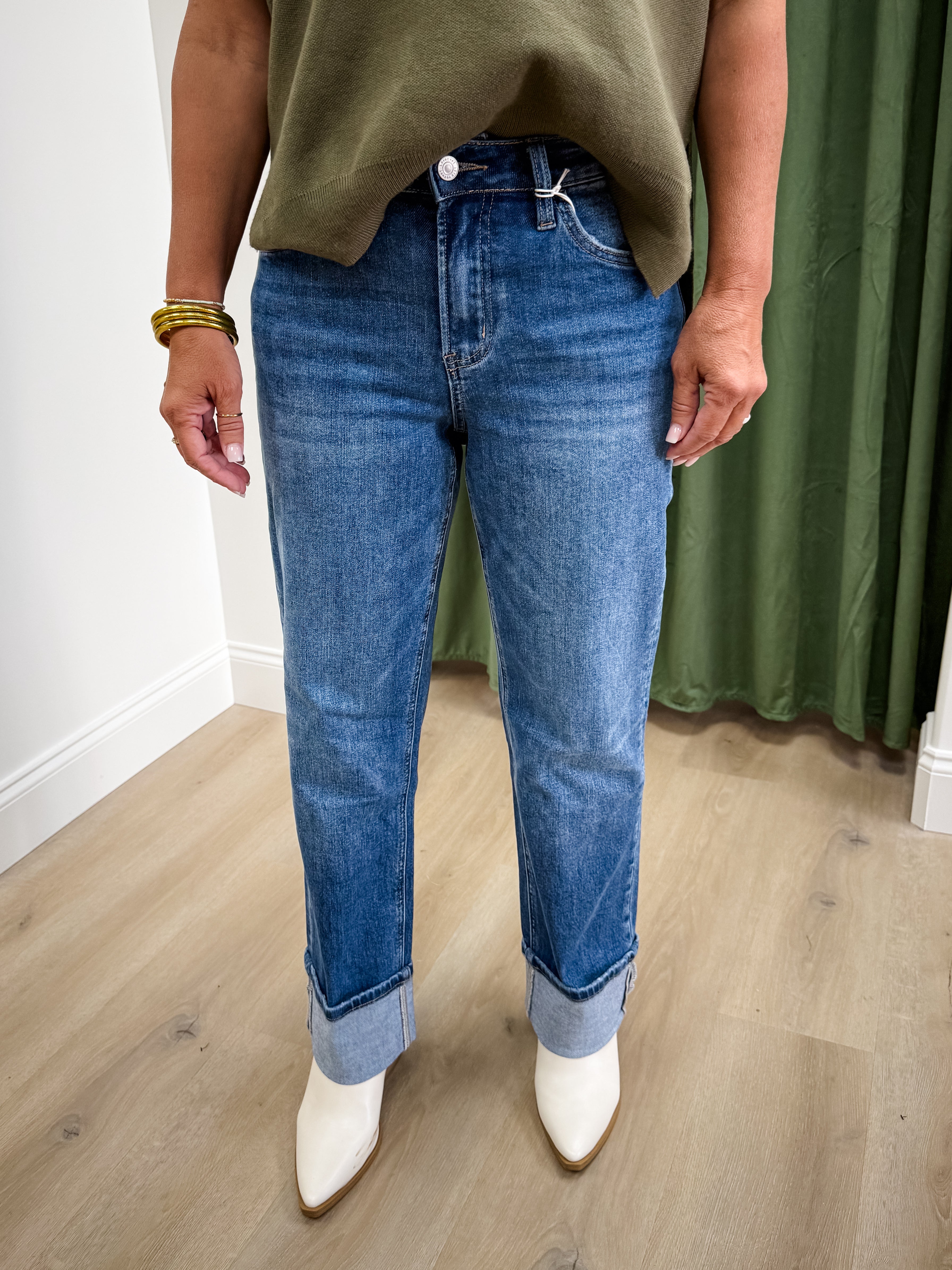 Vallie HR Cuff Straight Denim - VERVET