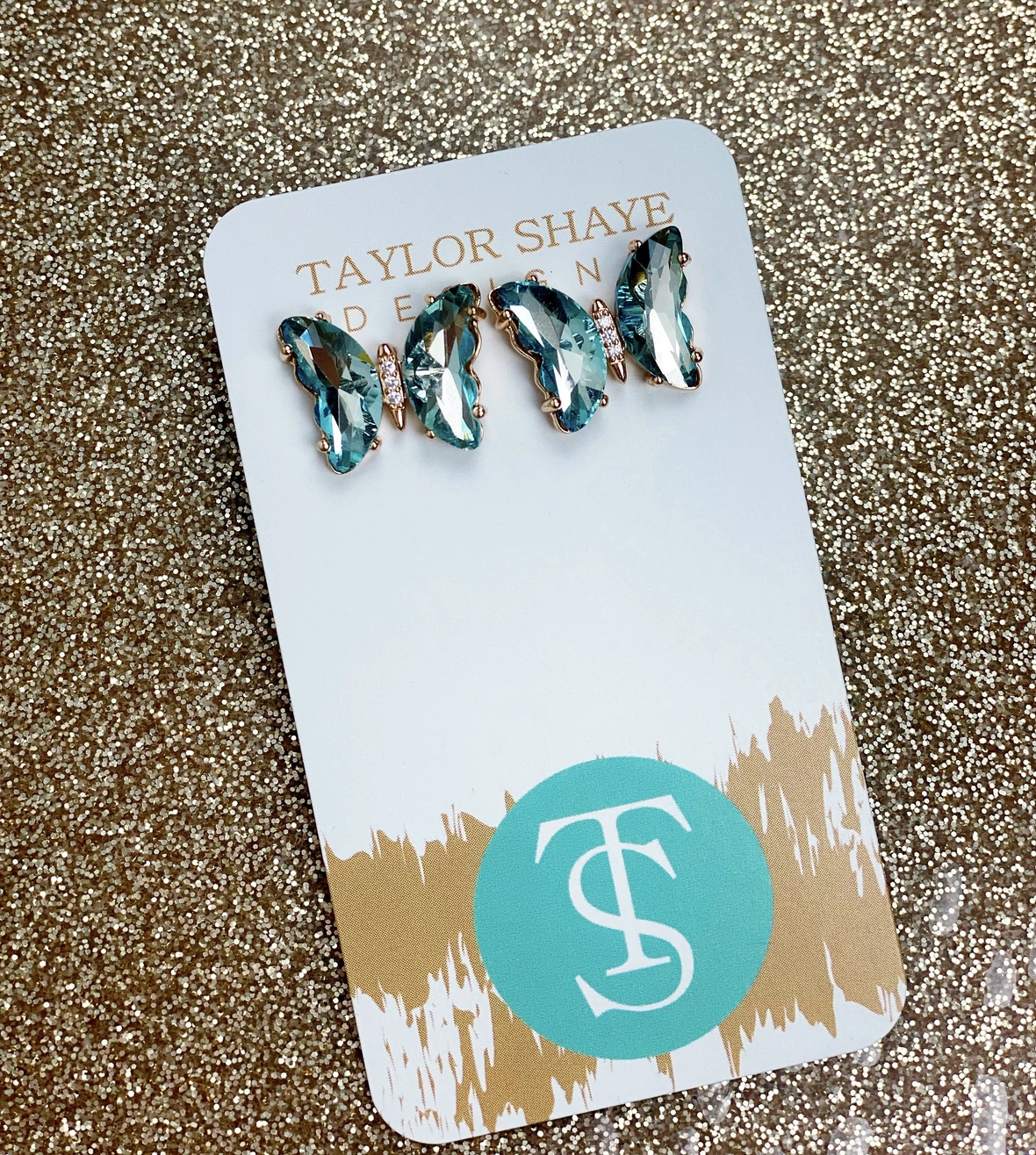 Colorful Crystal Butterfly Earrings