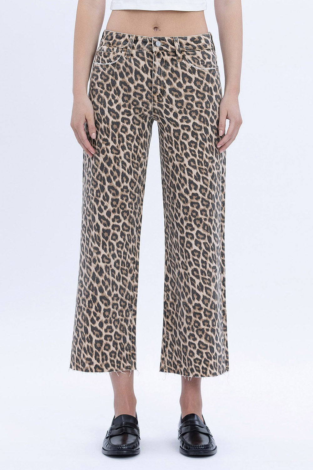 Mila Leopard Wide Leg Denim