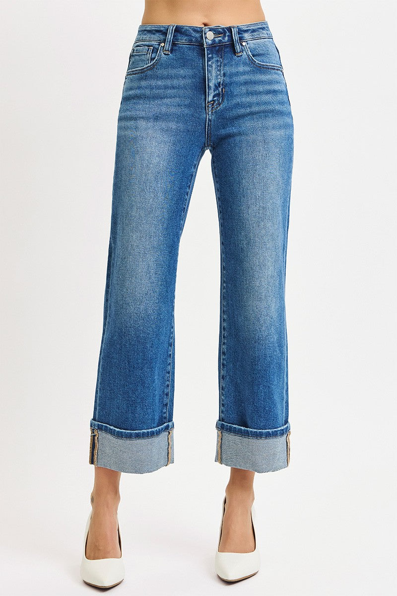 Riley Straight Cuffed Denim - RISEN