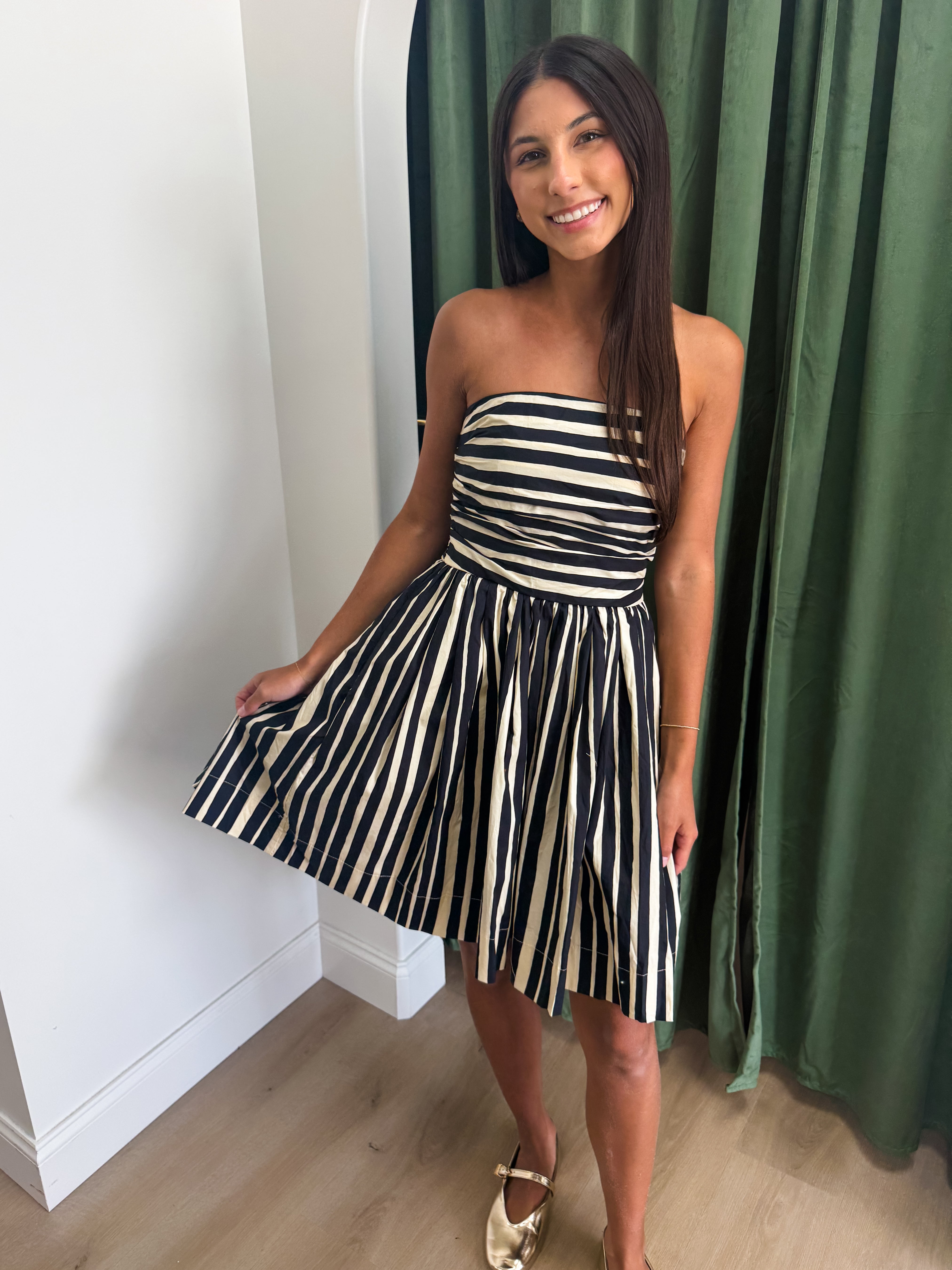 Stripe Sensation Dress - Black