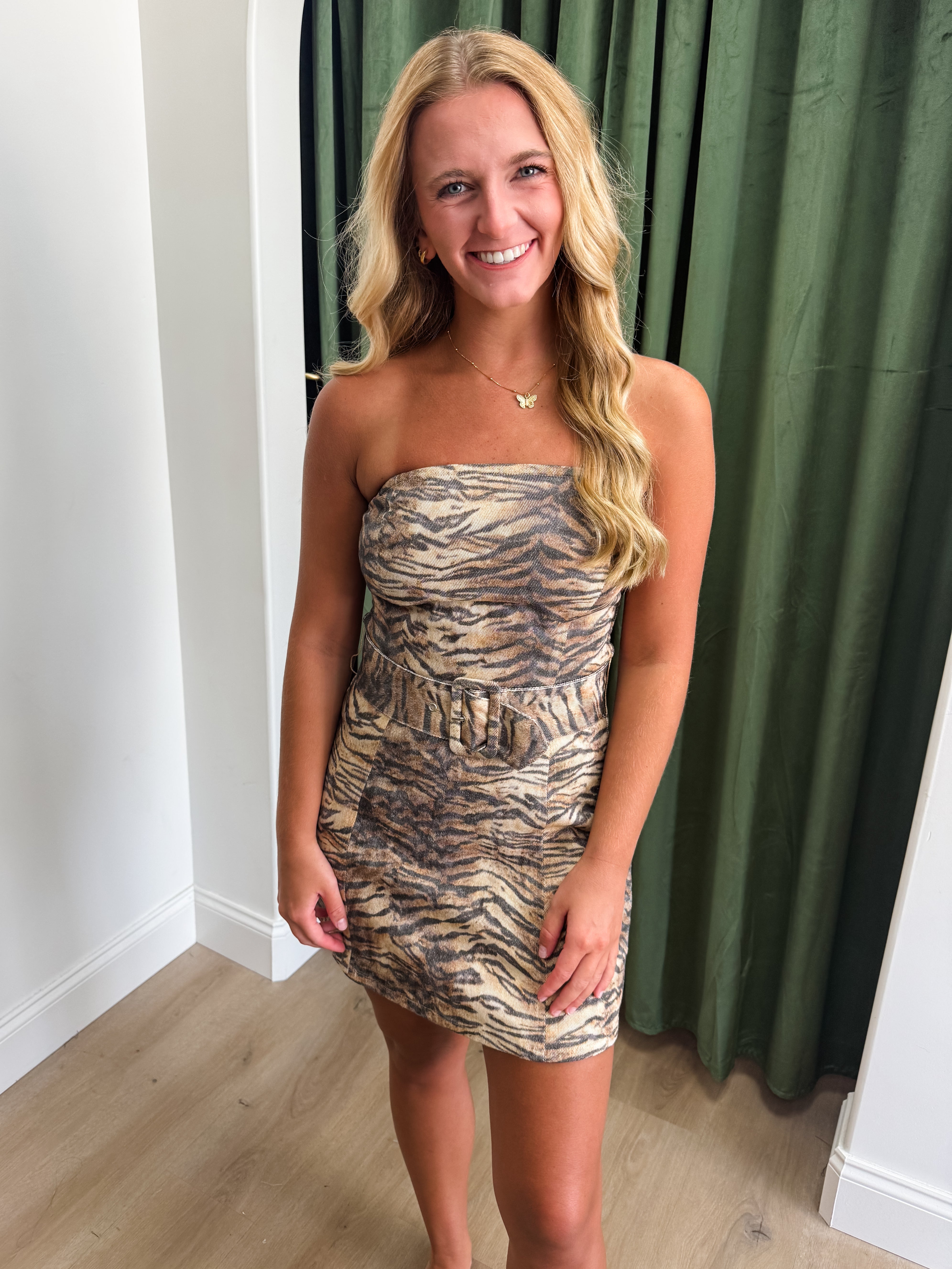 Tiger Town Strapless Dress