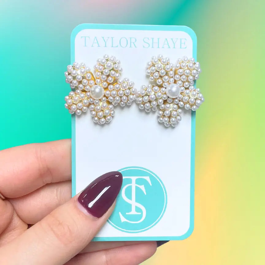 Pearl Flower Studs