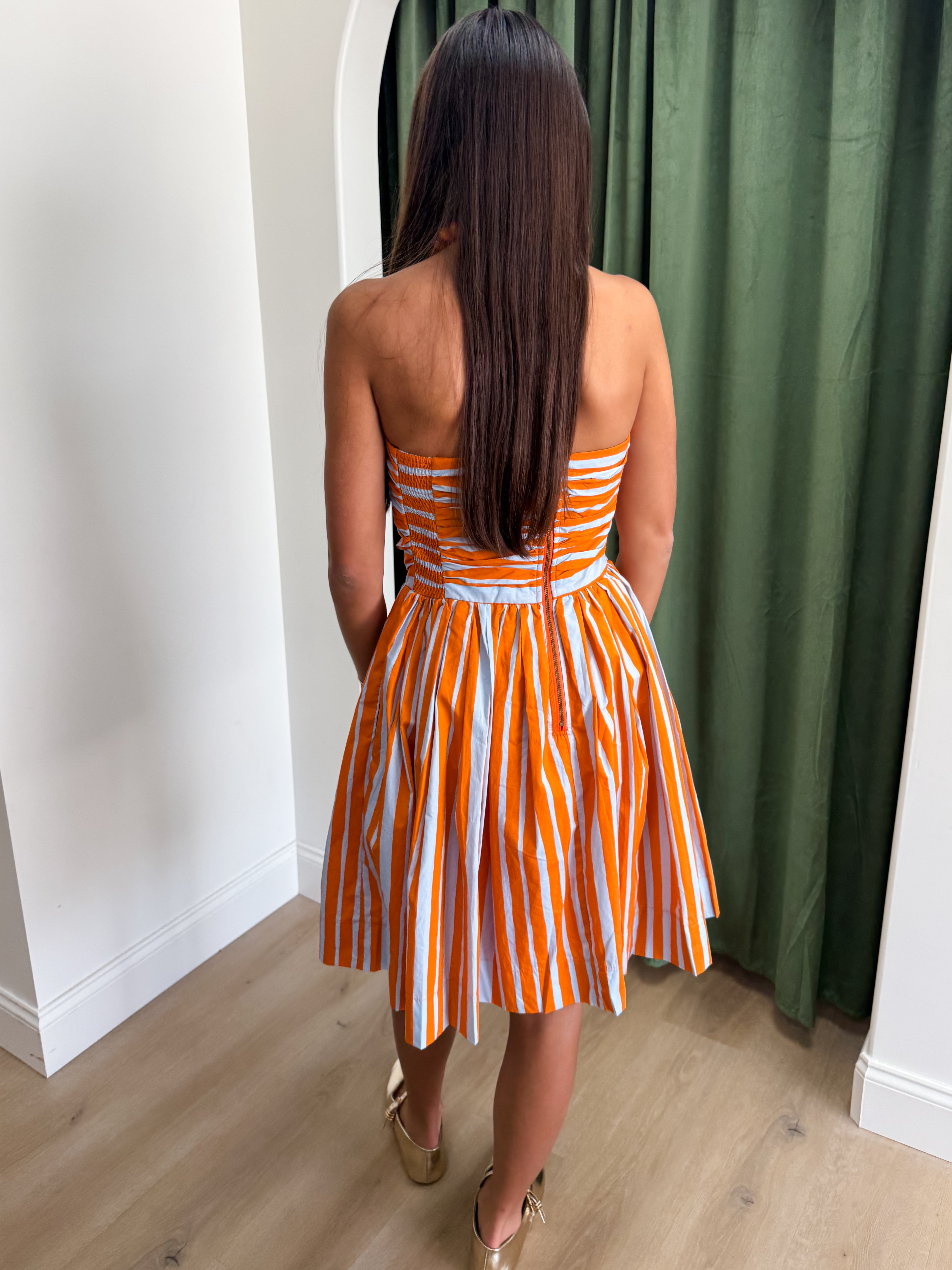 Stripe Sensation Dress - Orange
