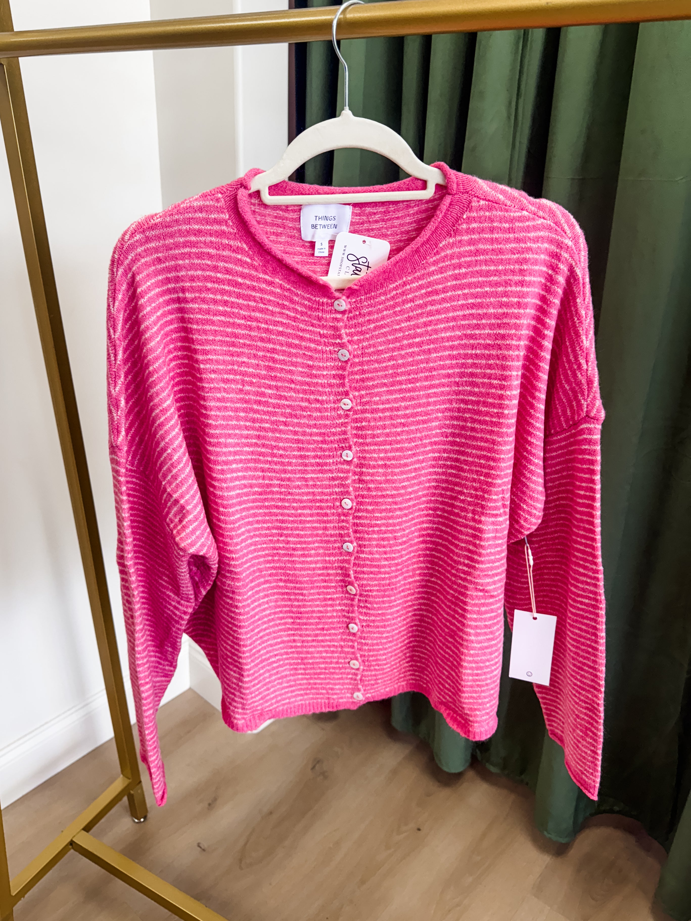 Piper Cardigan - Pink Stripes