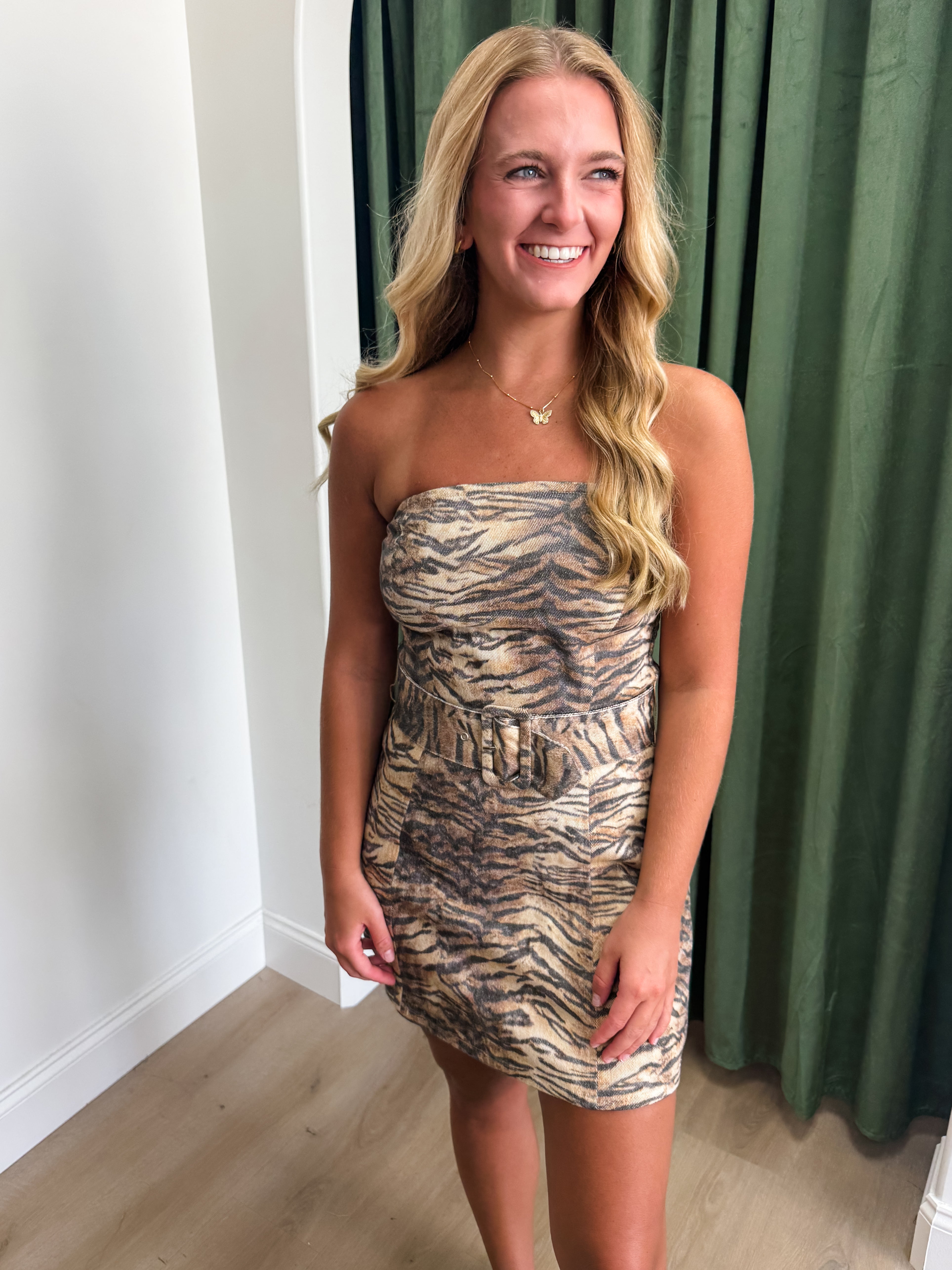 Tiger Town Strapless Dress