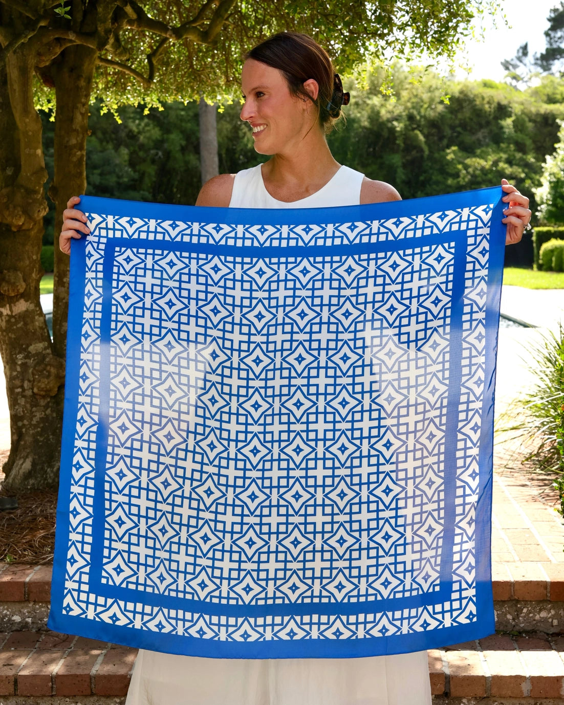 Langston Blue Scarf - Large