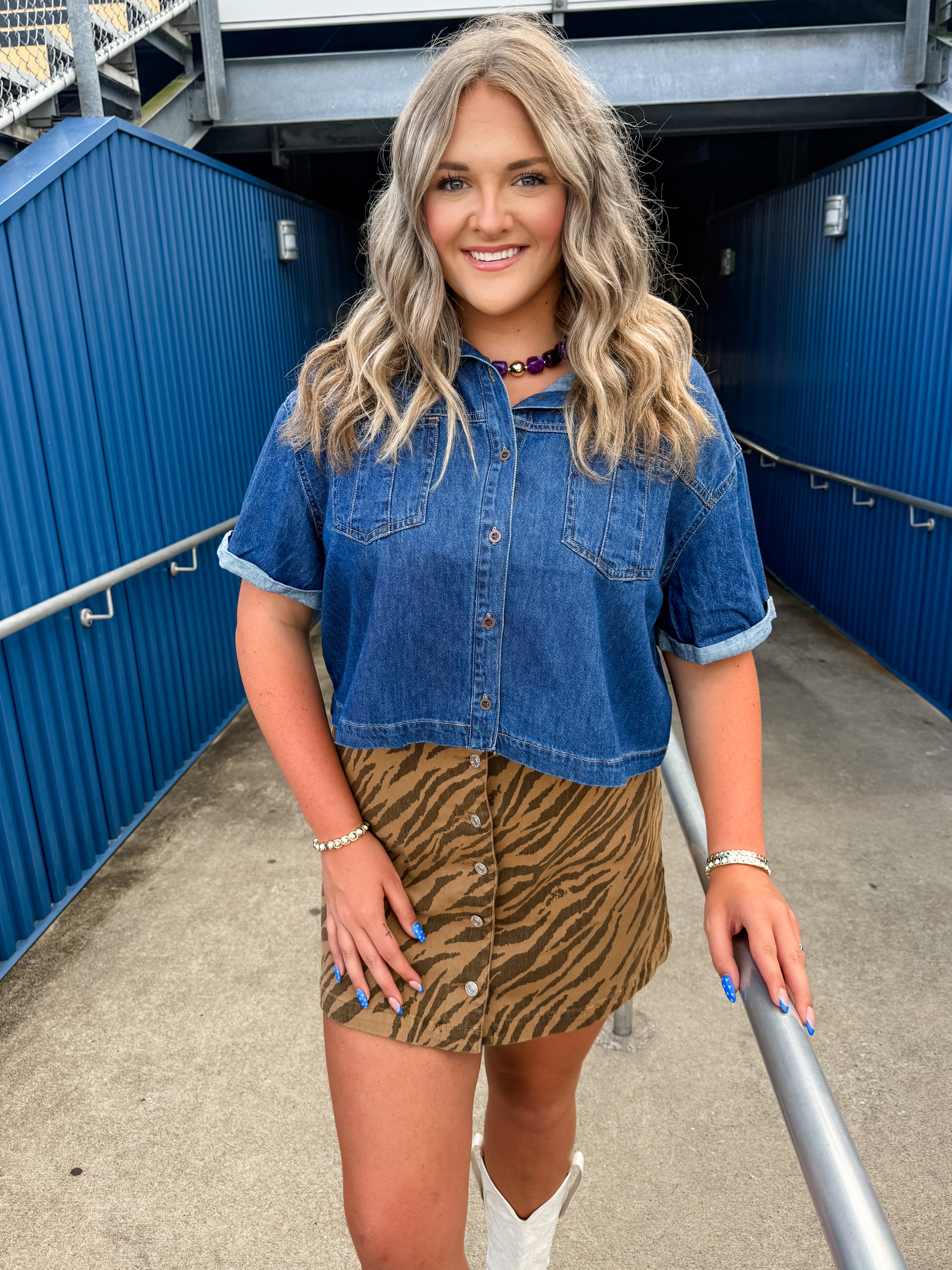 Denim Dive Top