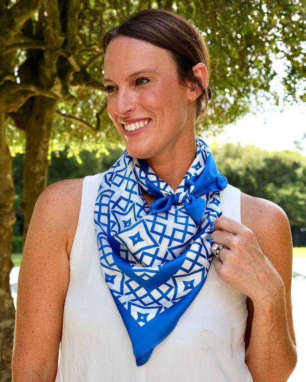 Langston Blue Scarf - Large