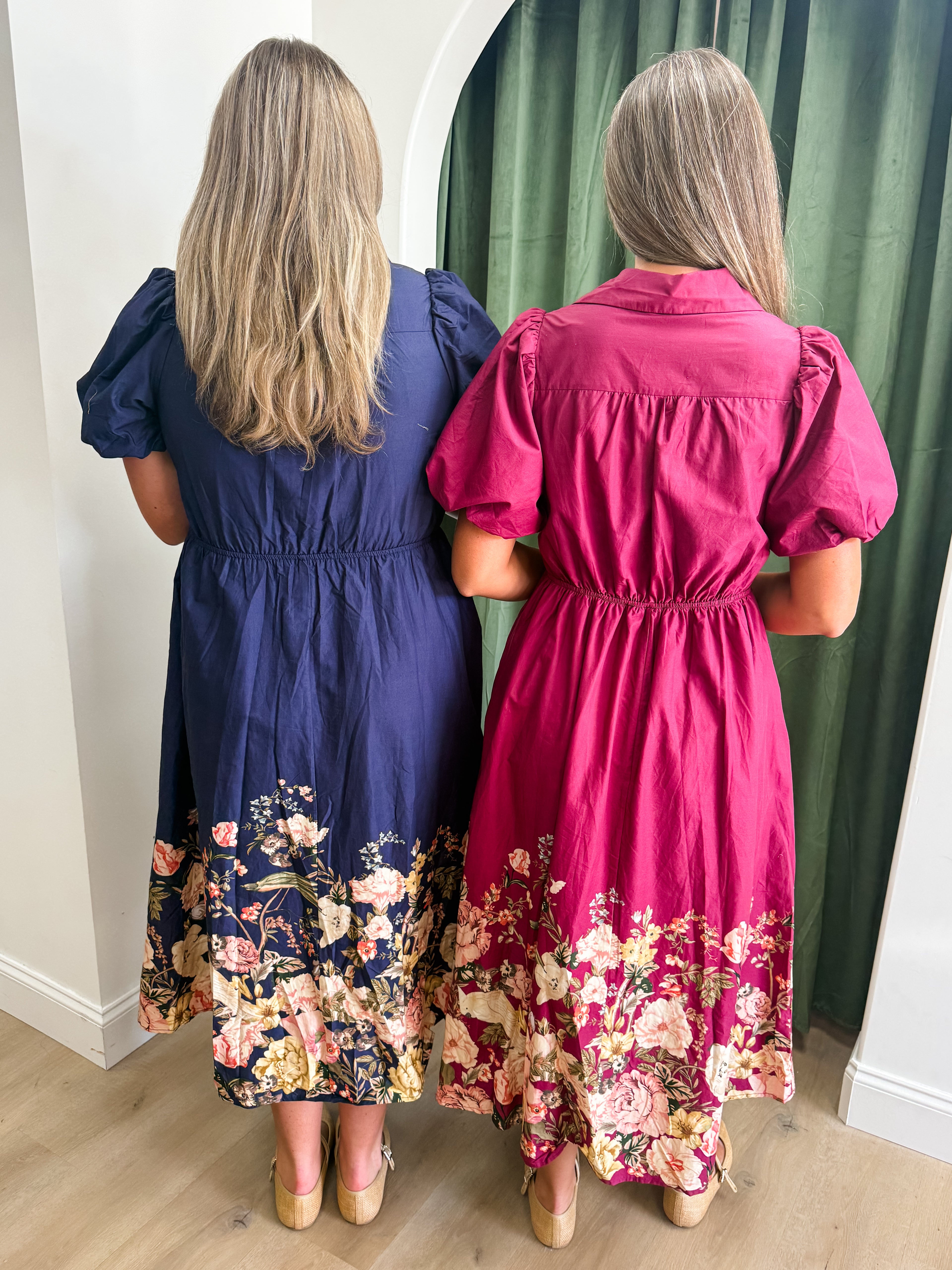Botanical Beauty Midi - Maroon