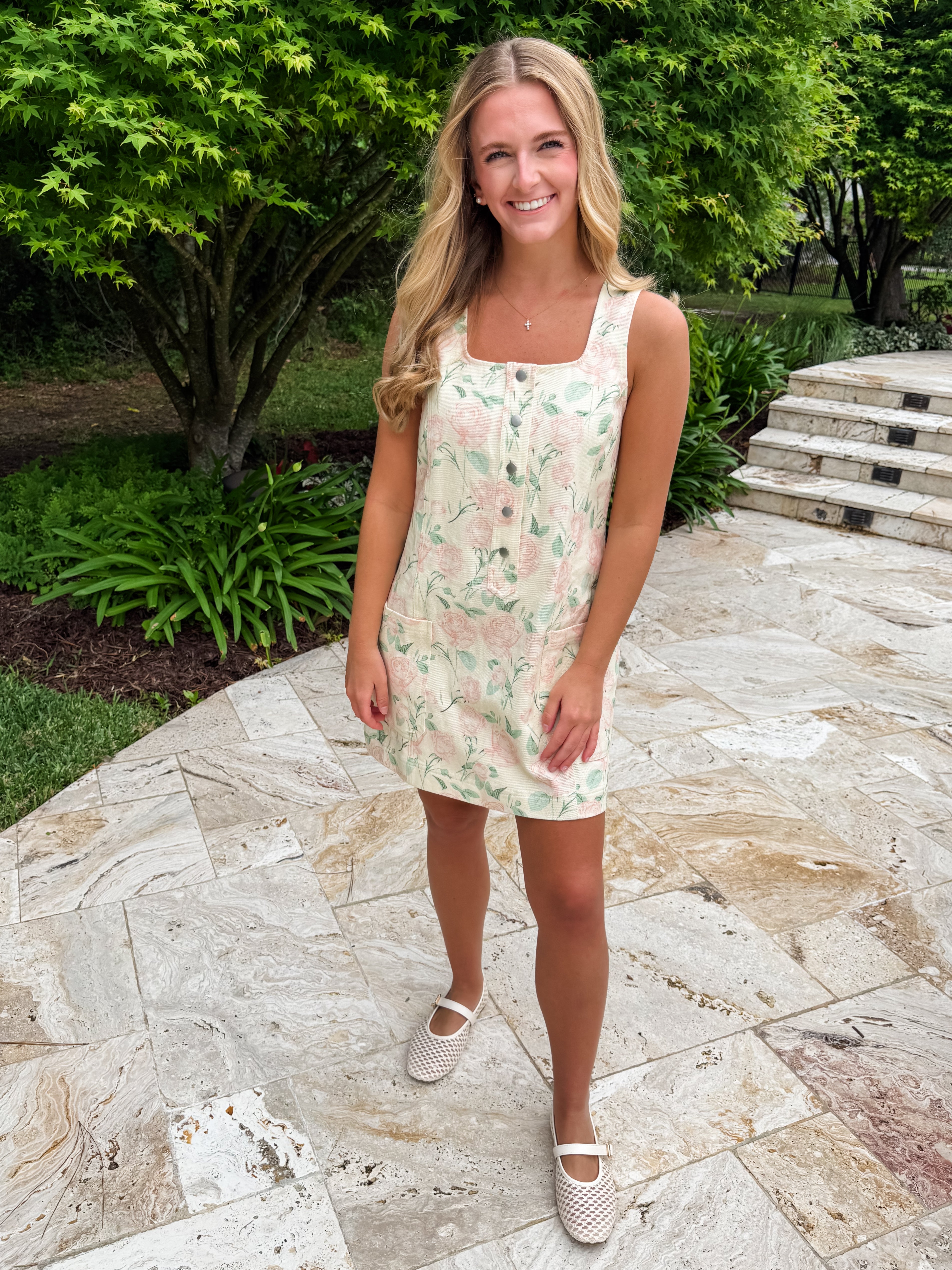 Vintage Rose Denim Dress