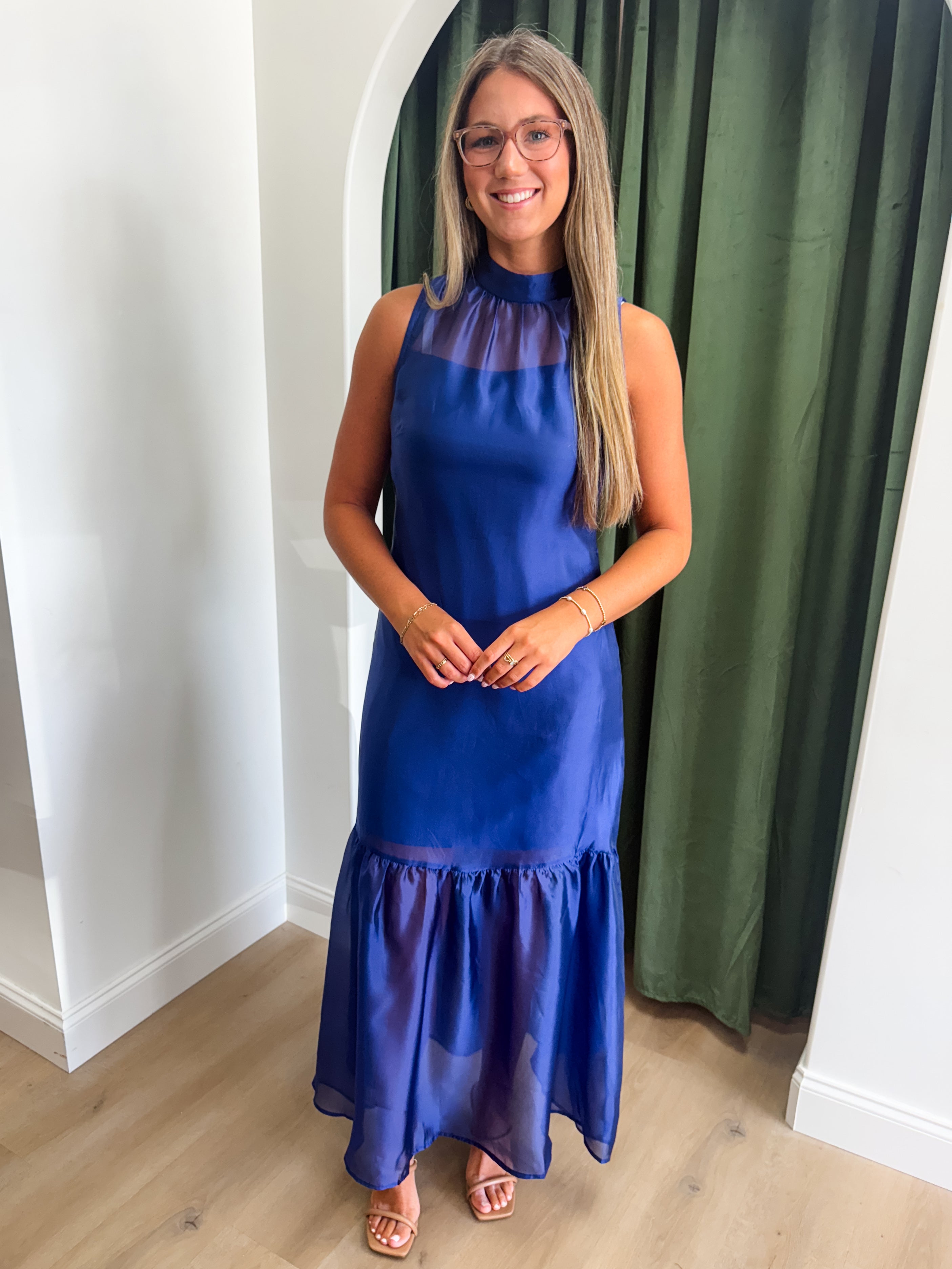 Elegant Impression Dress - Navy