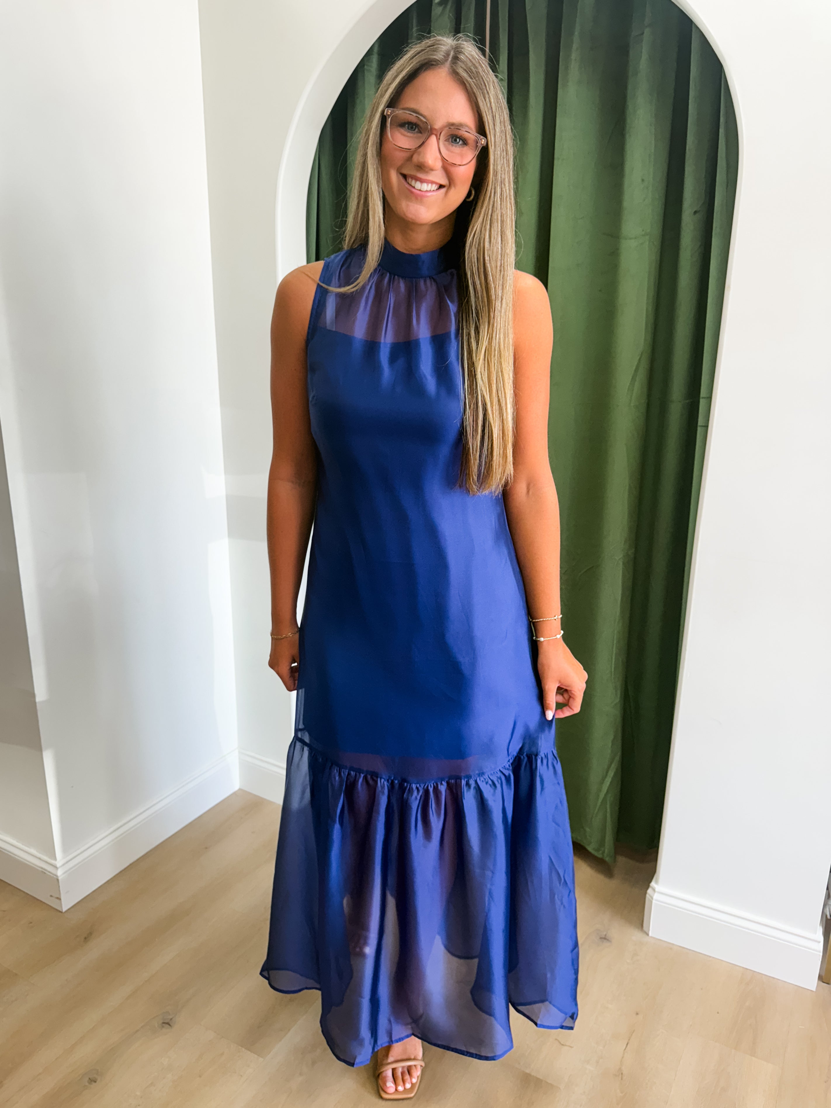 Elegant Impression Dress - Navy