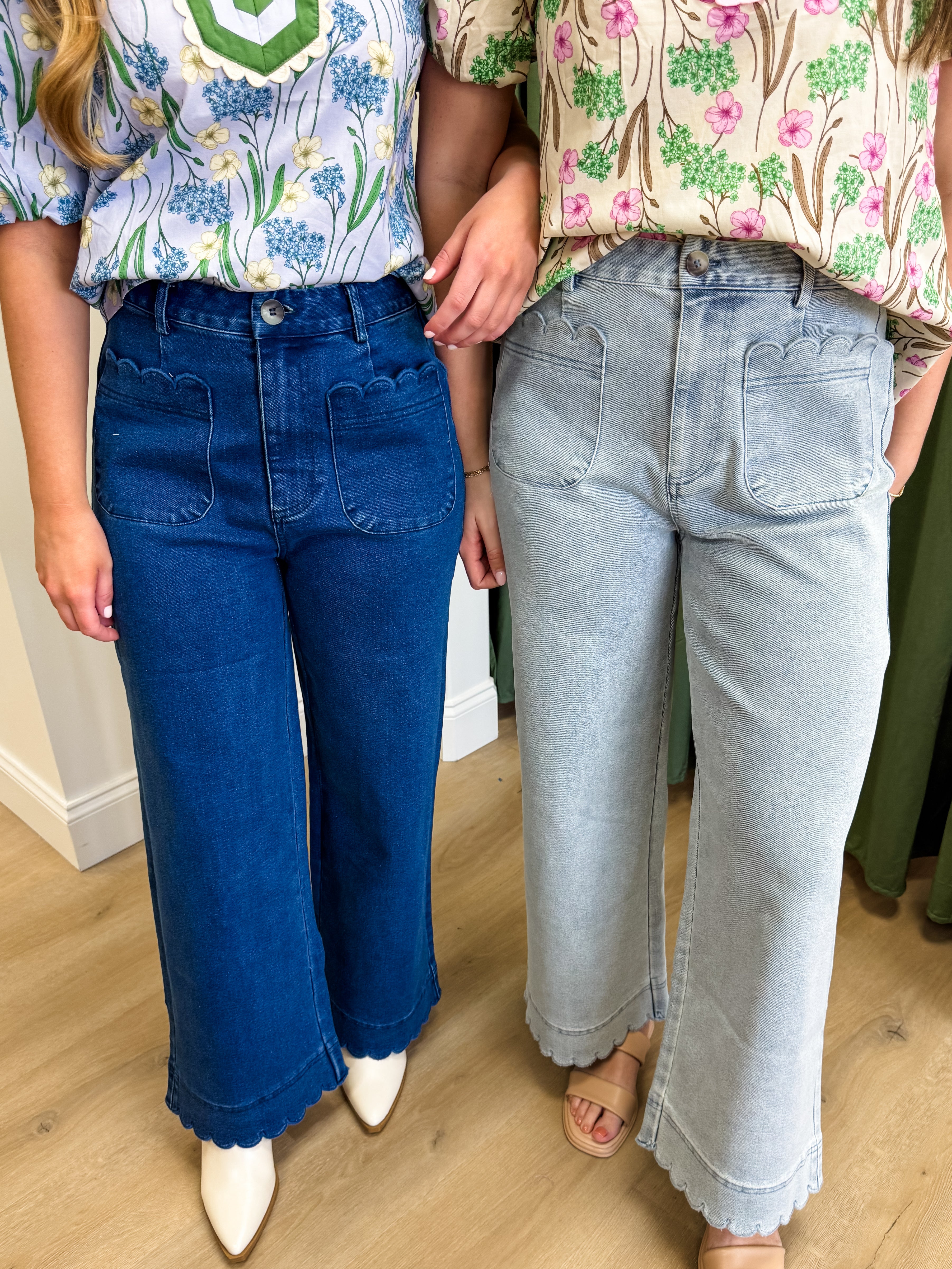 Laura Scallop Denim - Light Wash