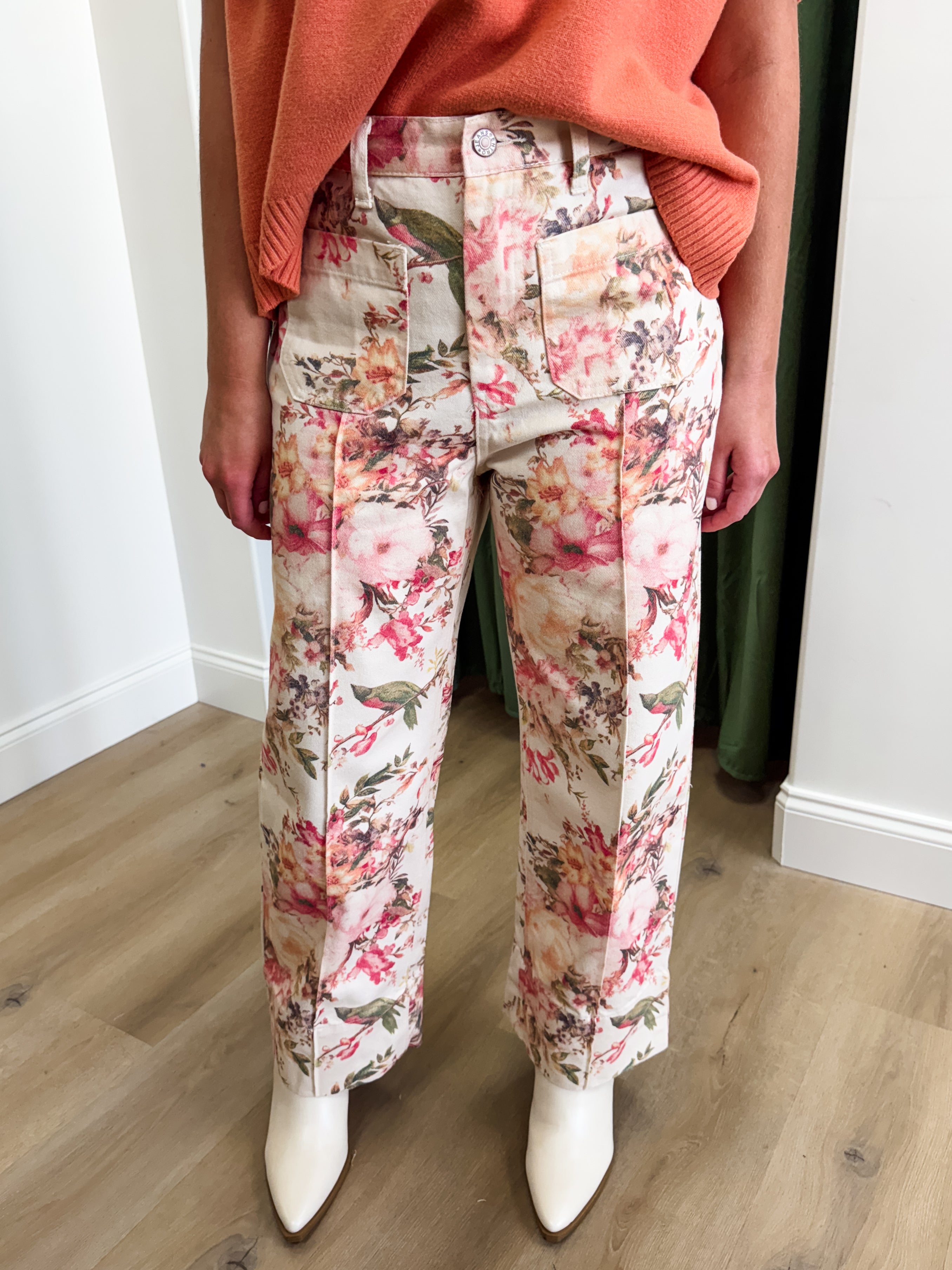 Clara Floral Wide Leg Denim