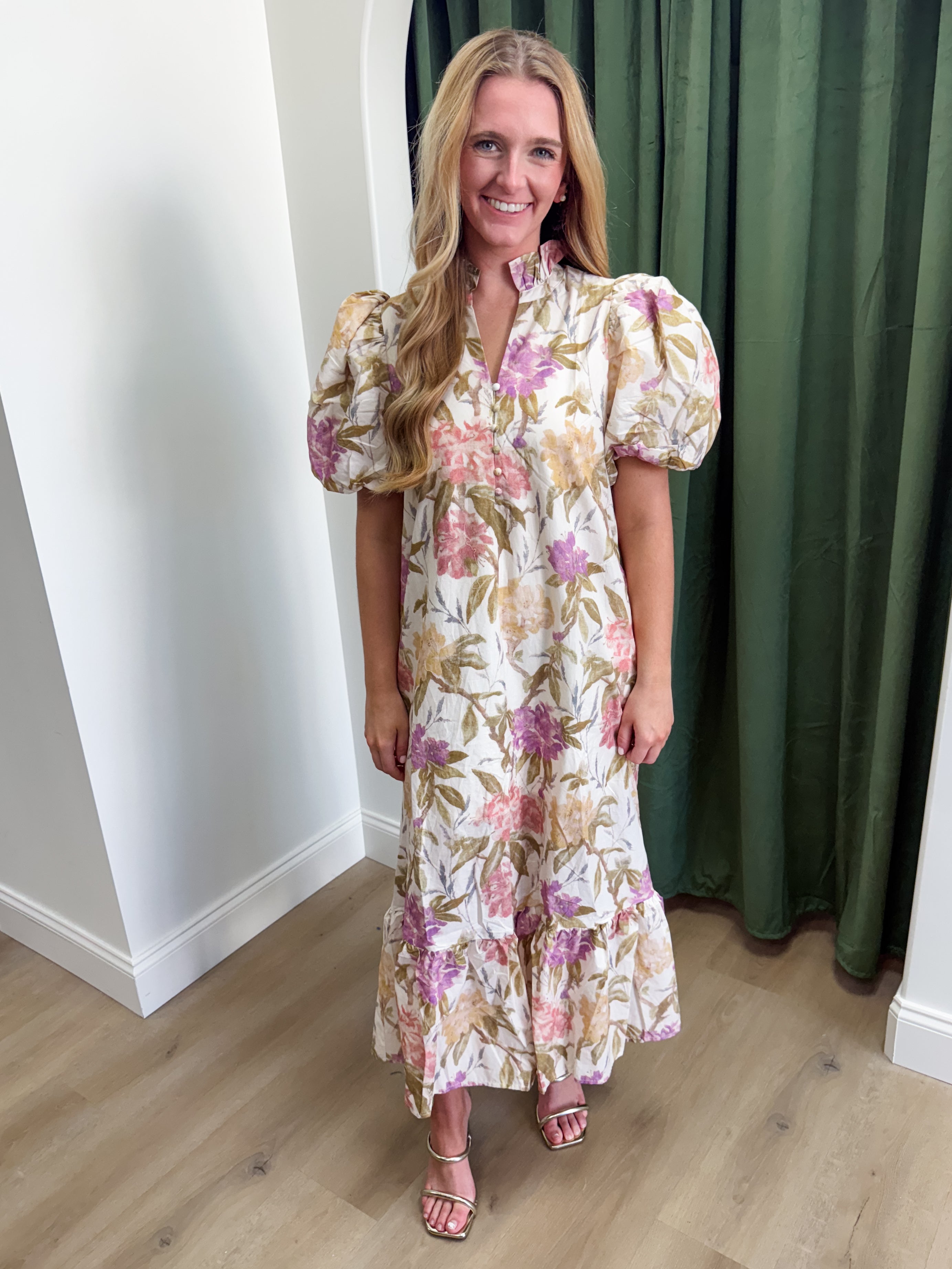 Home Grown Midi Dress Neutral