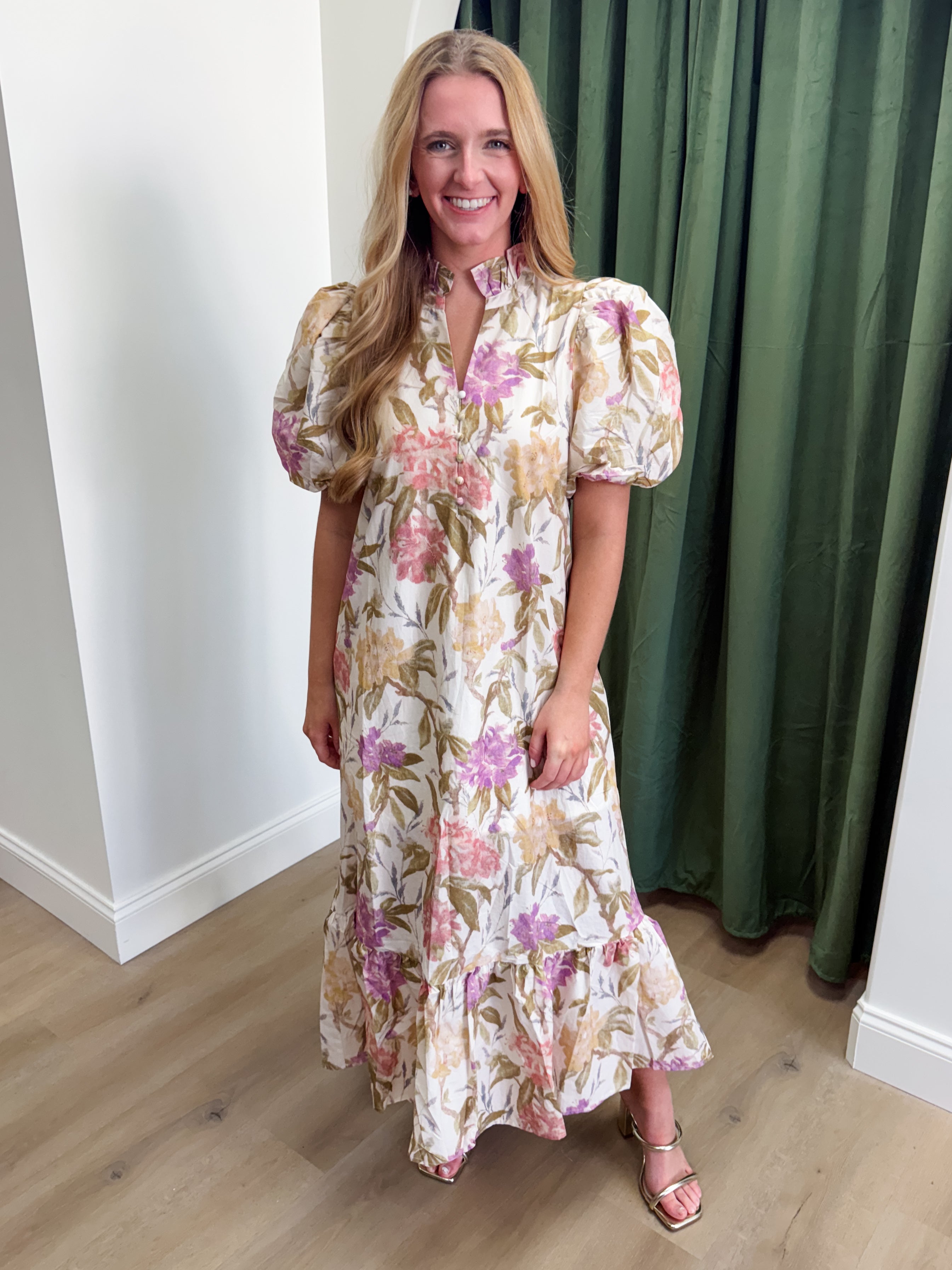 Home Grown Midi Dress Neutral