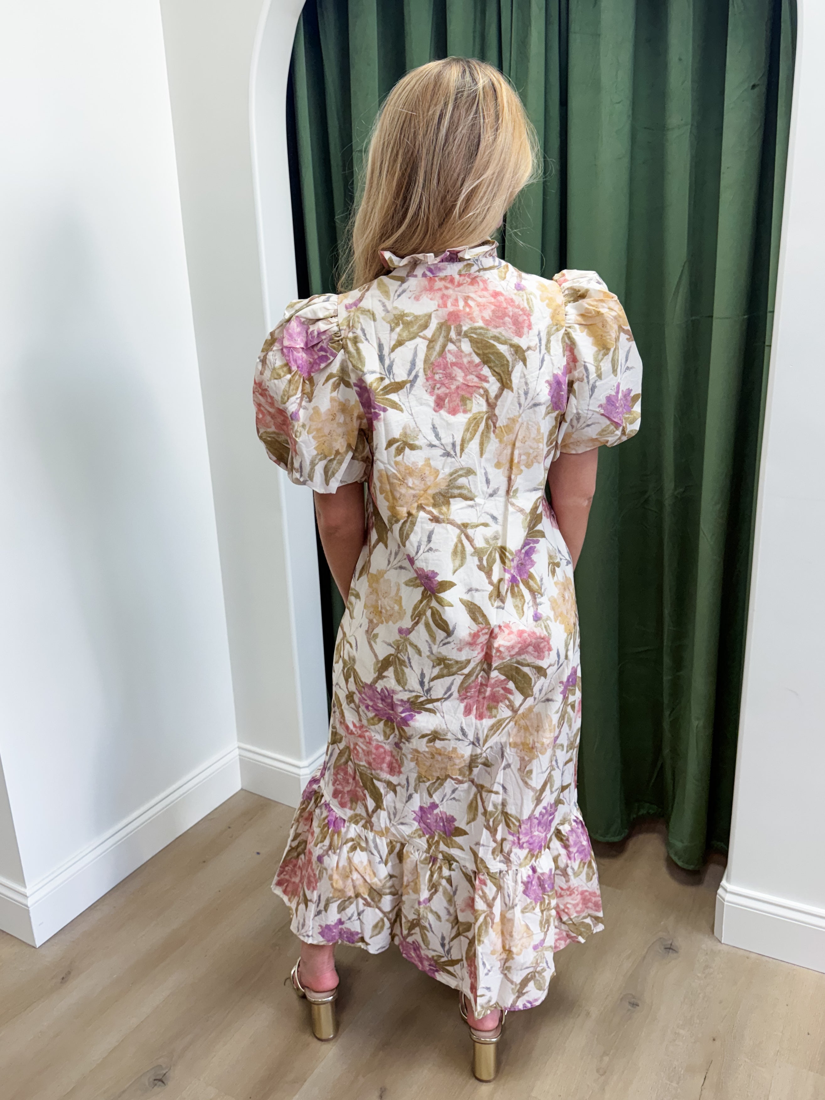 Home Grown Midi Dress Neutral