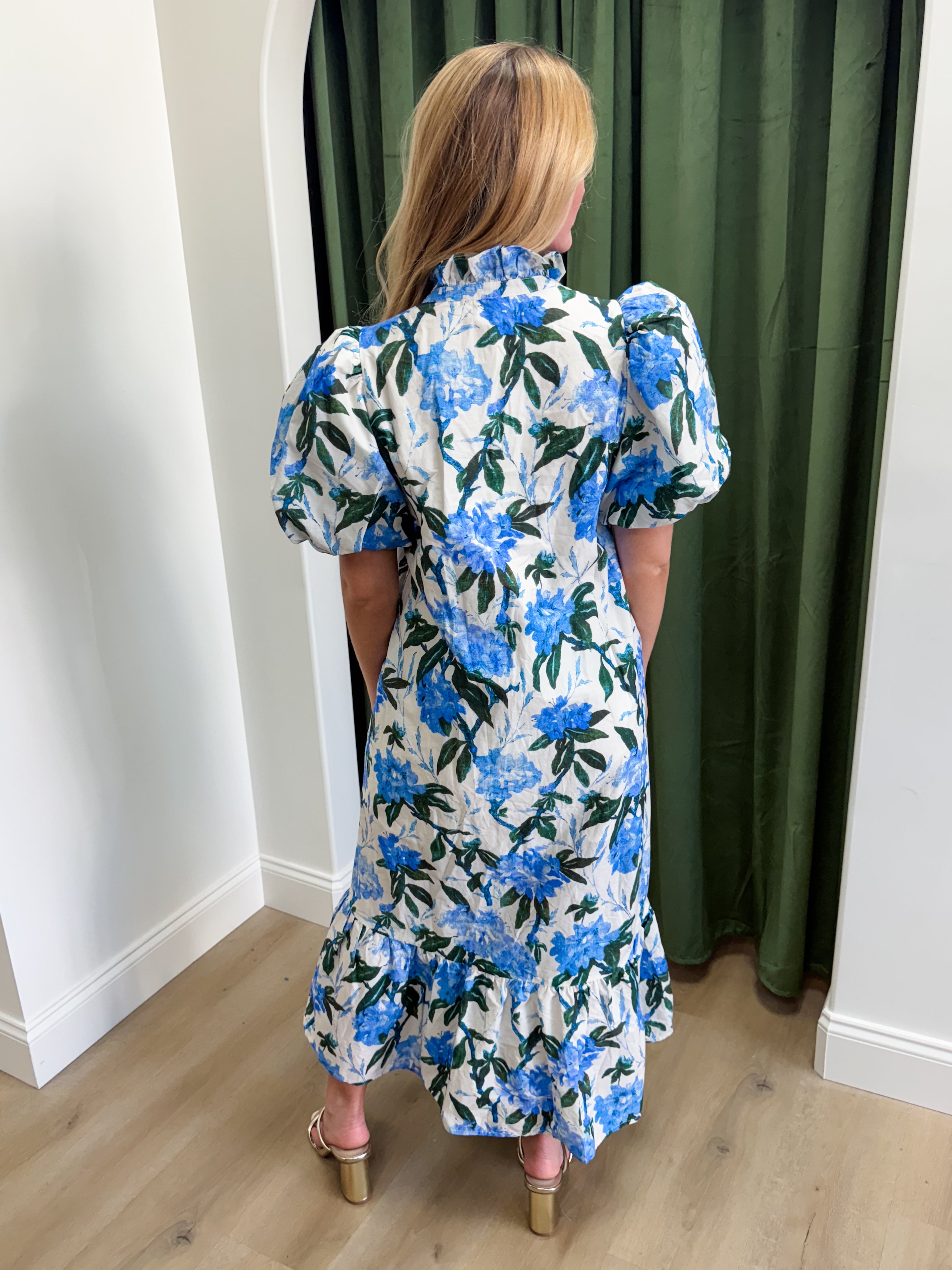 Home Grown Midi Dress - Blue