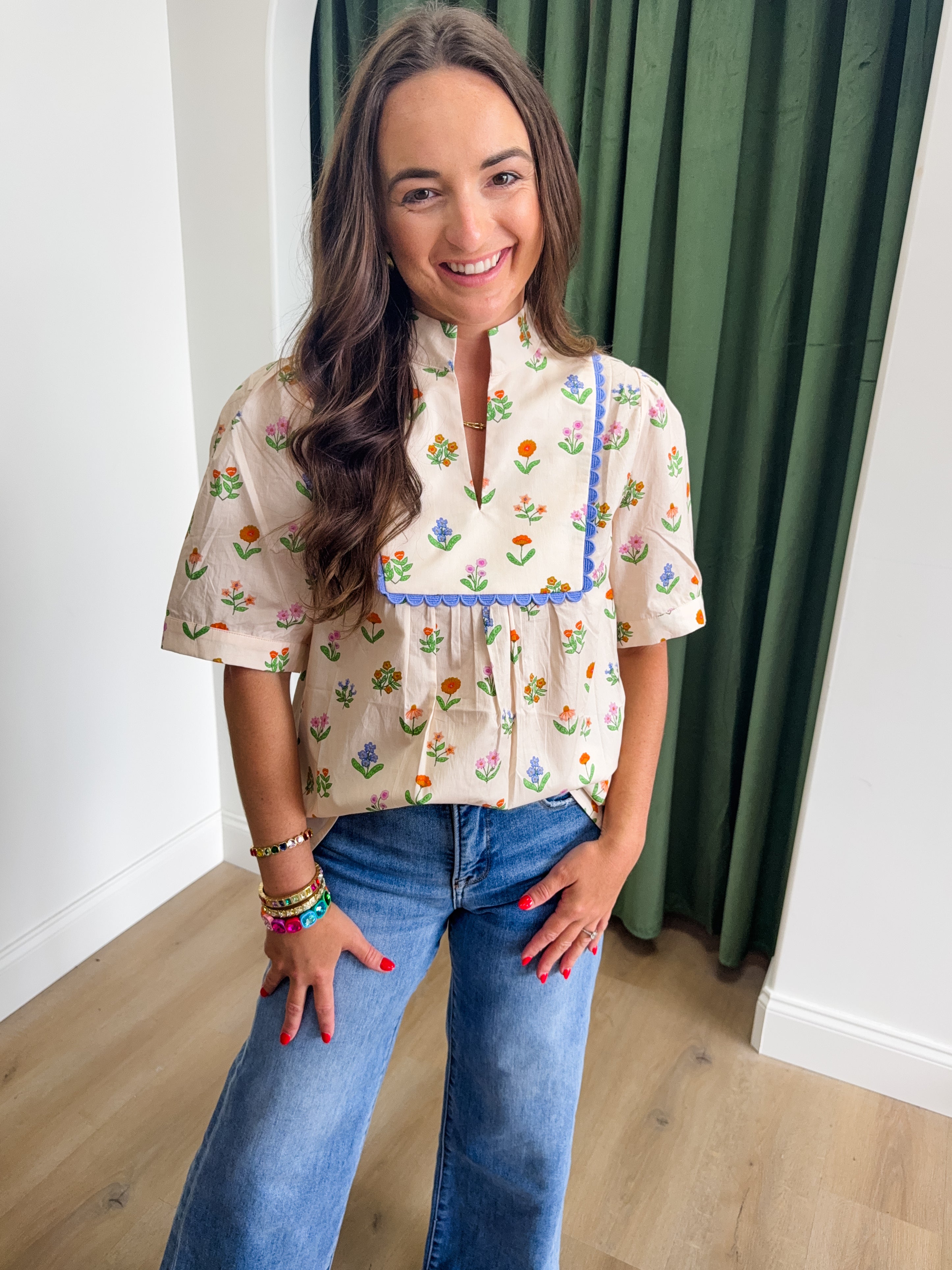 Neutral Wildflower Top