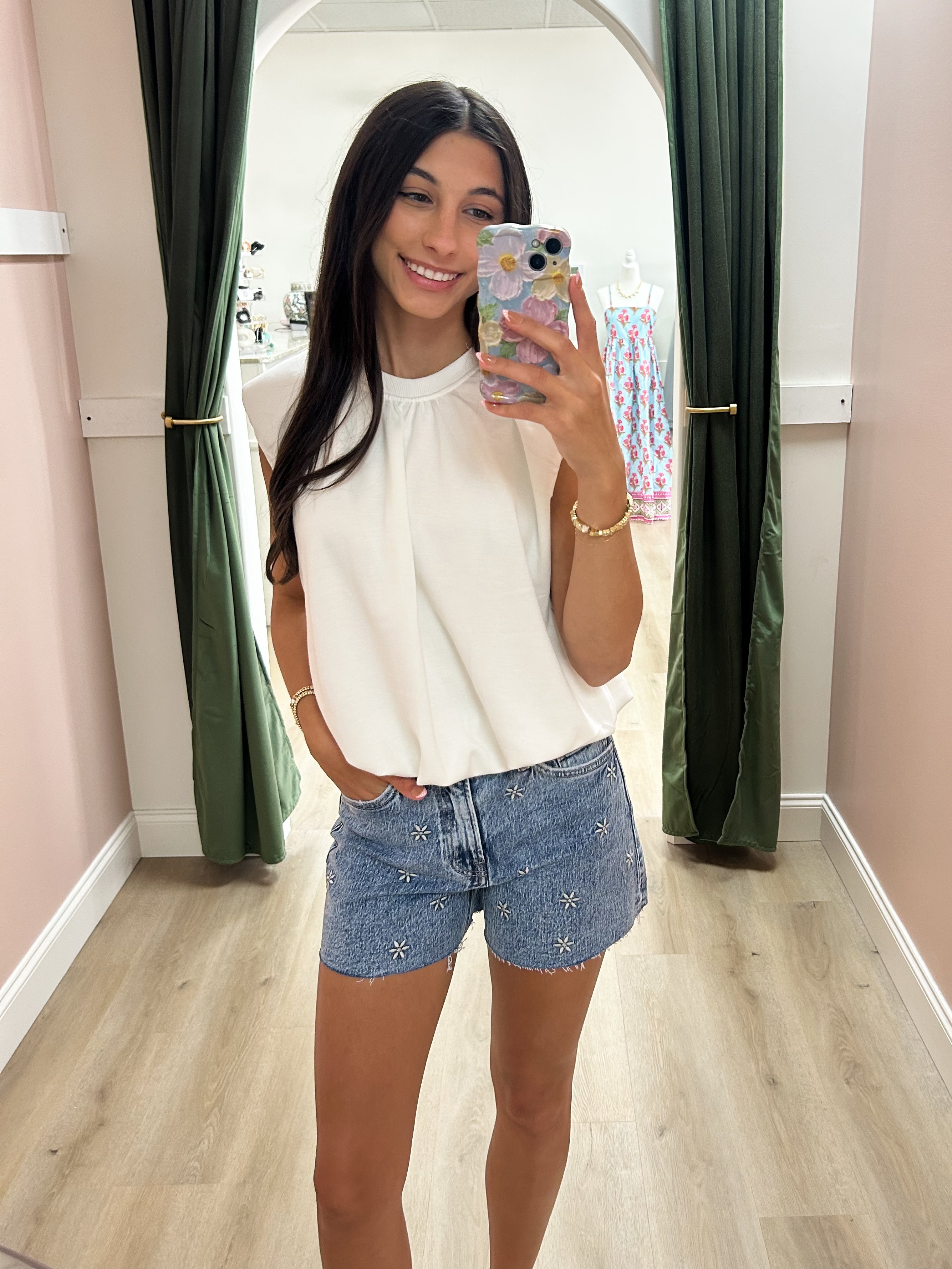 Sienna Floral Denim Shorts