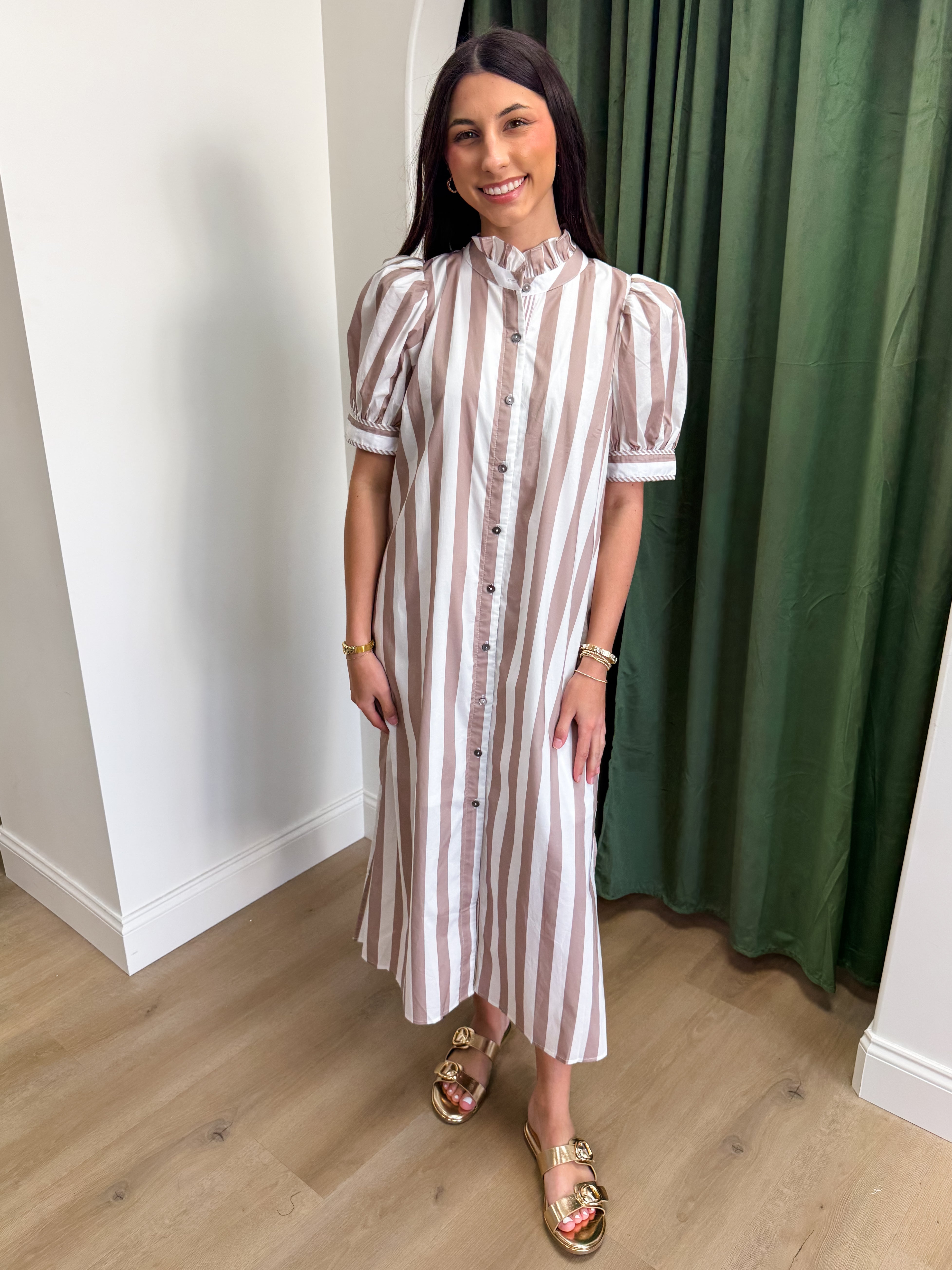 Stripes and Sunshine Midi Dress