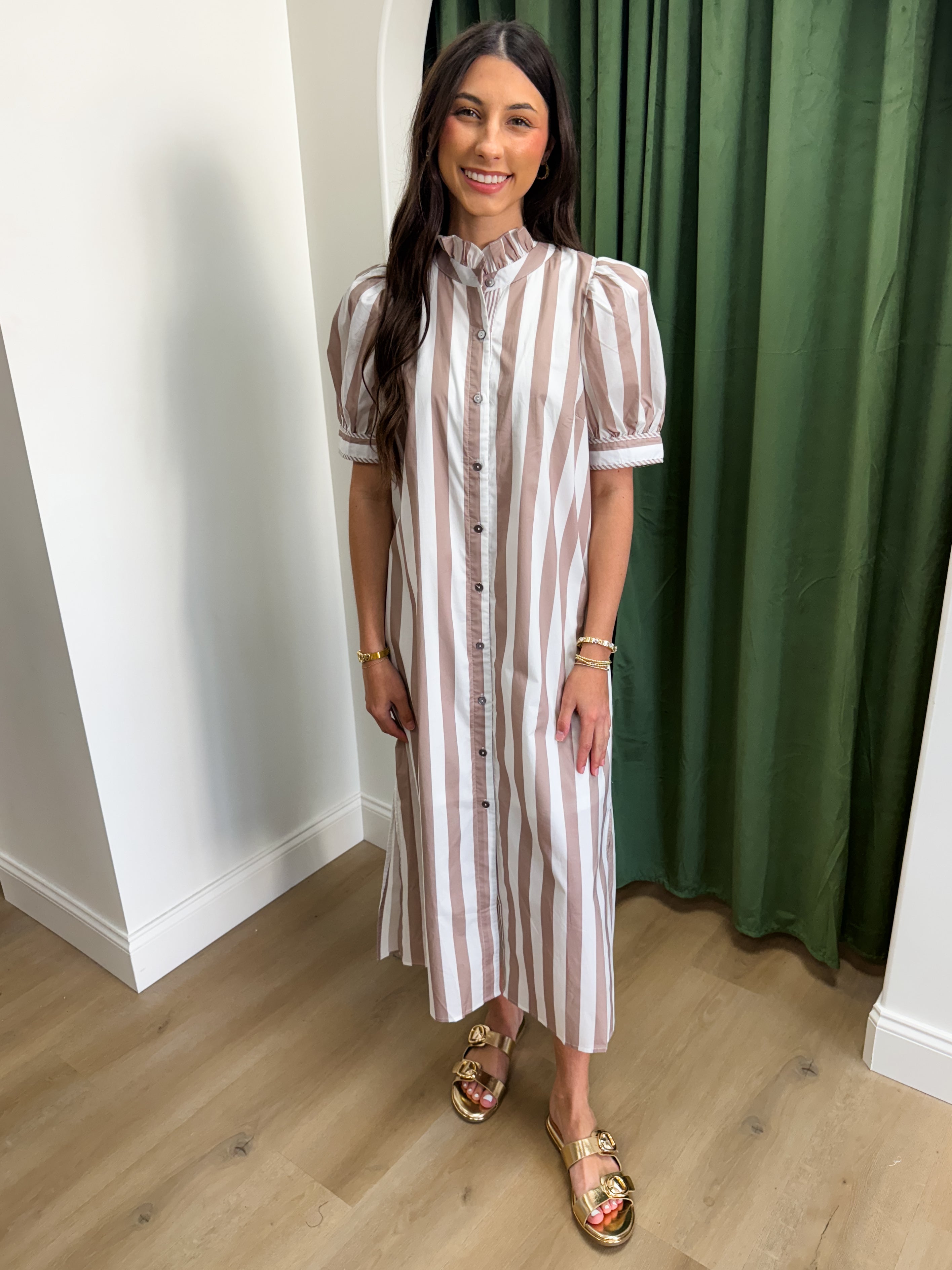 Stripes and Sunshine Midi Dress