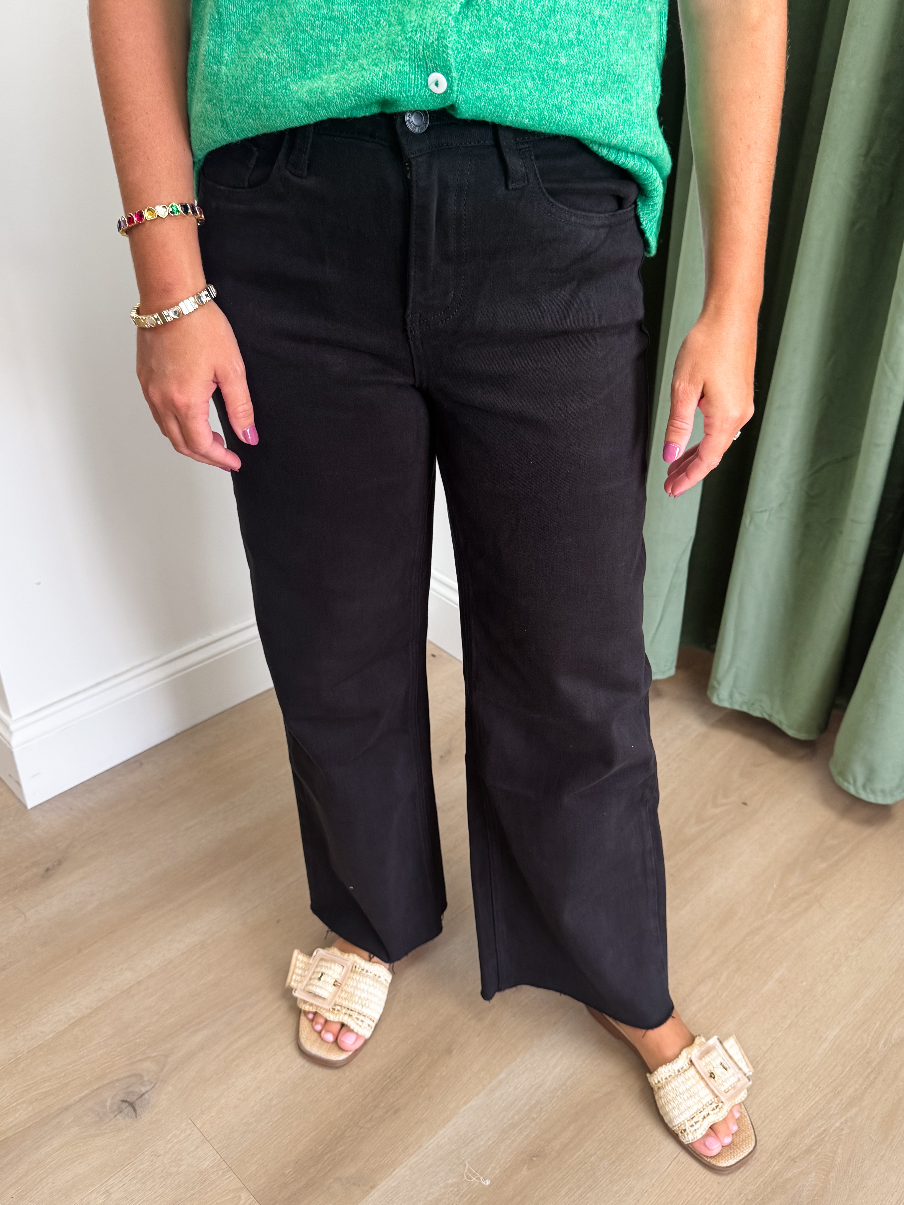 Olivia Black Wide Leg Denim - Vervet