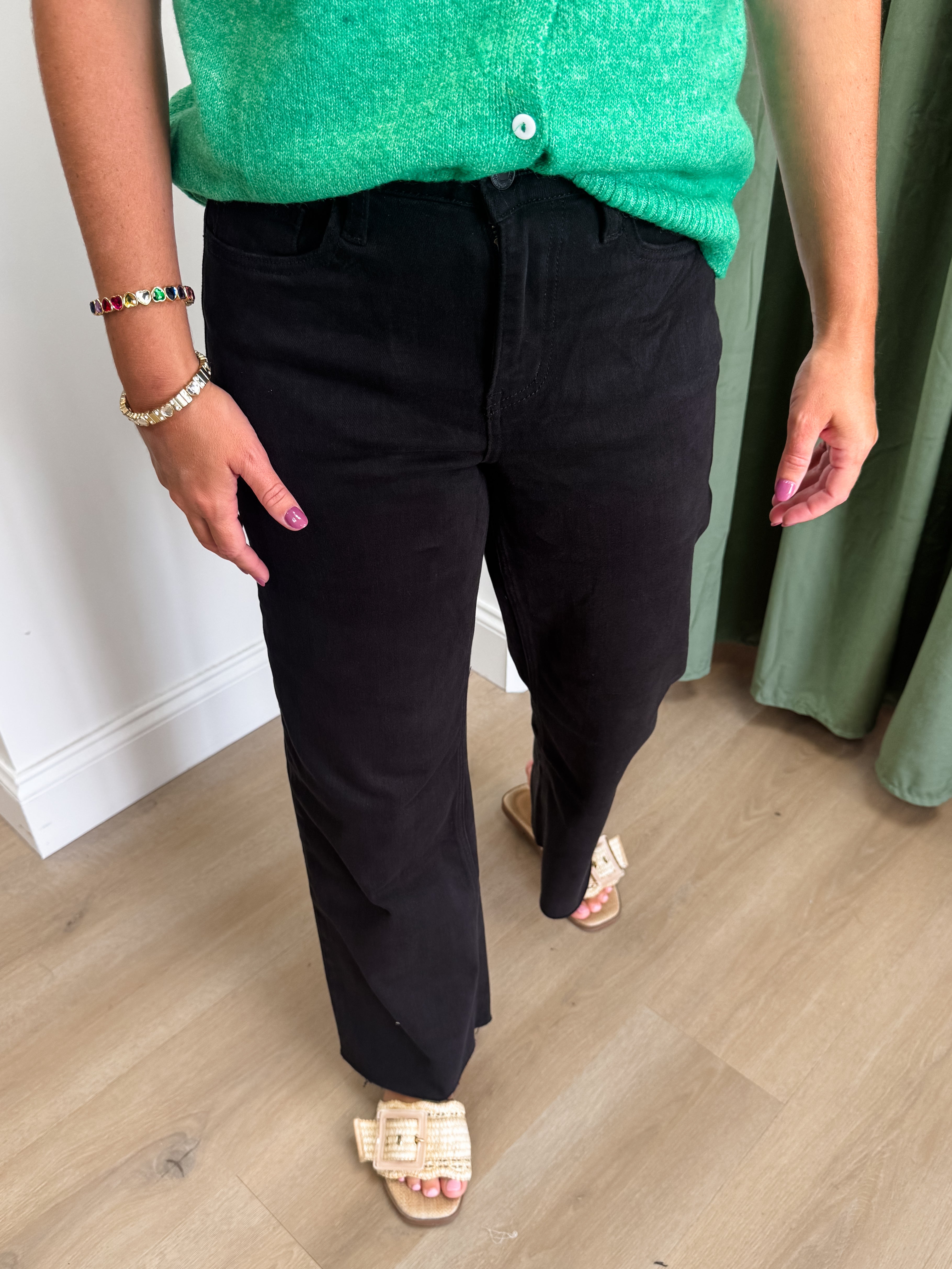 Olivia Black Wide Leg Denim - Vervet