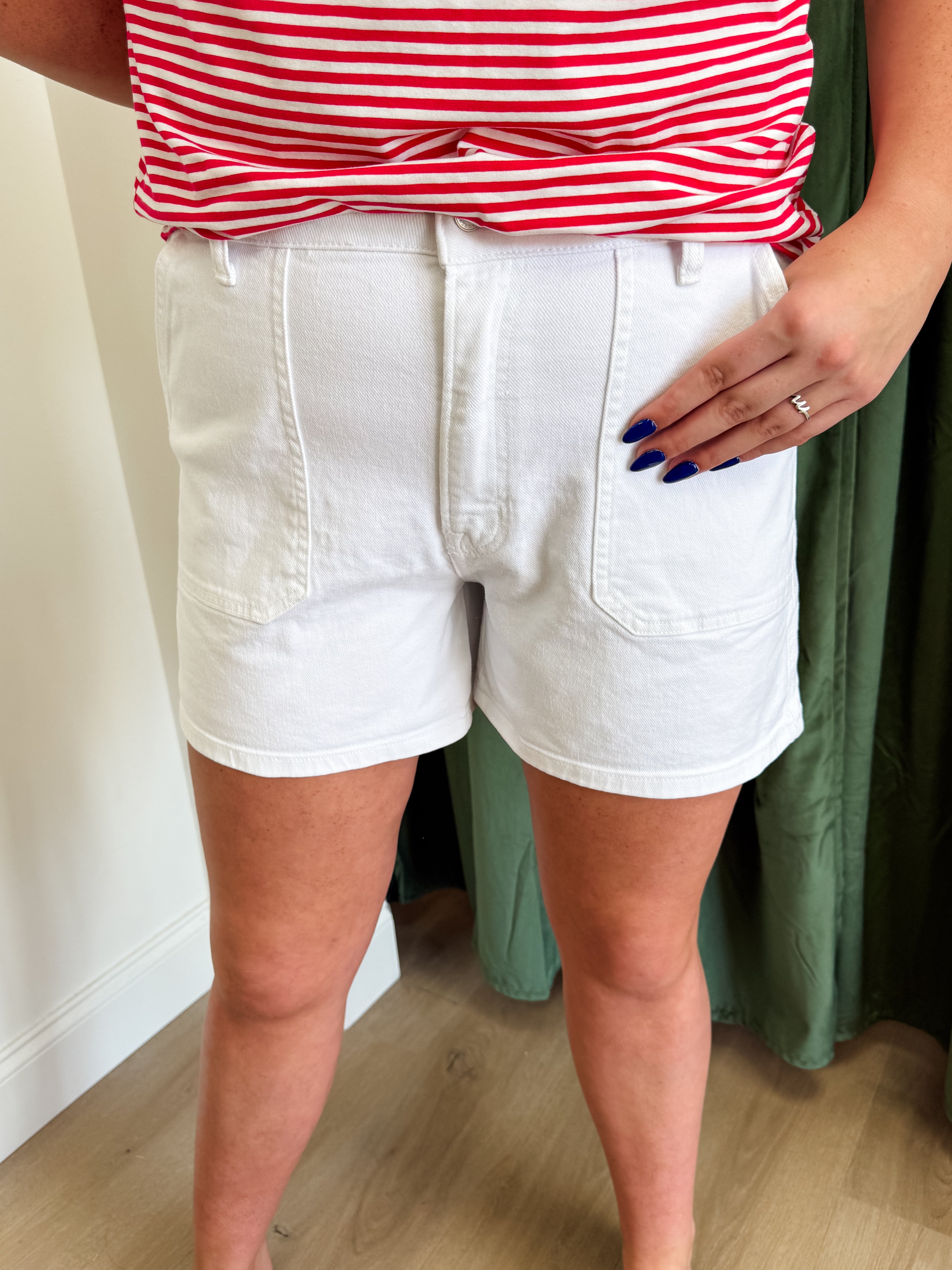 Avery White Denim Shorts