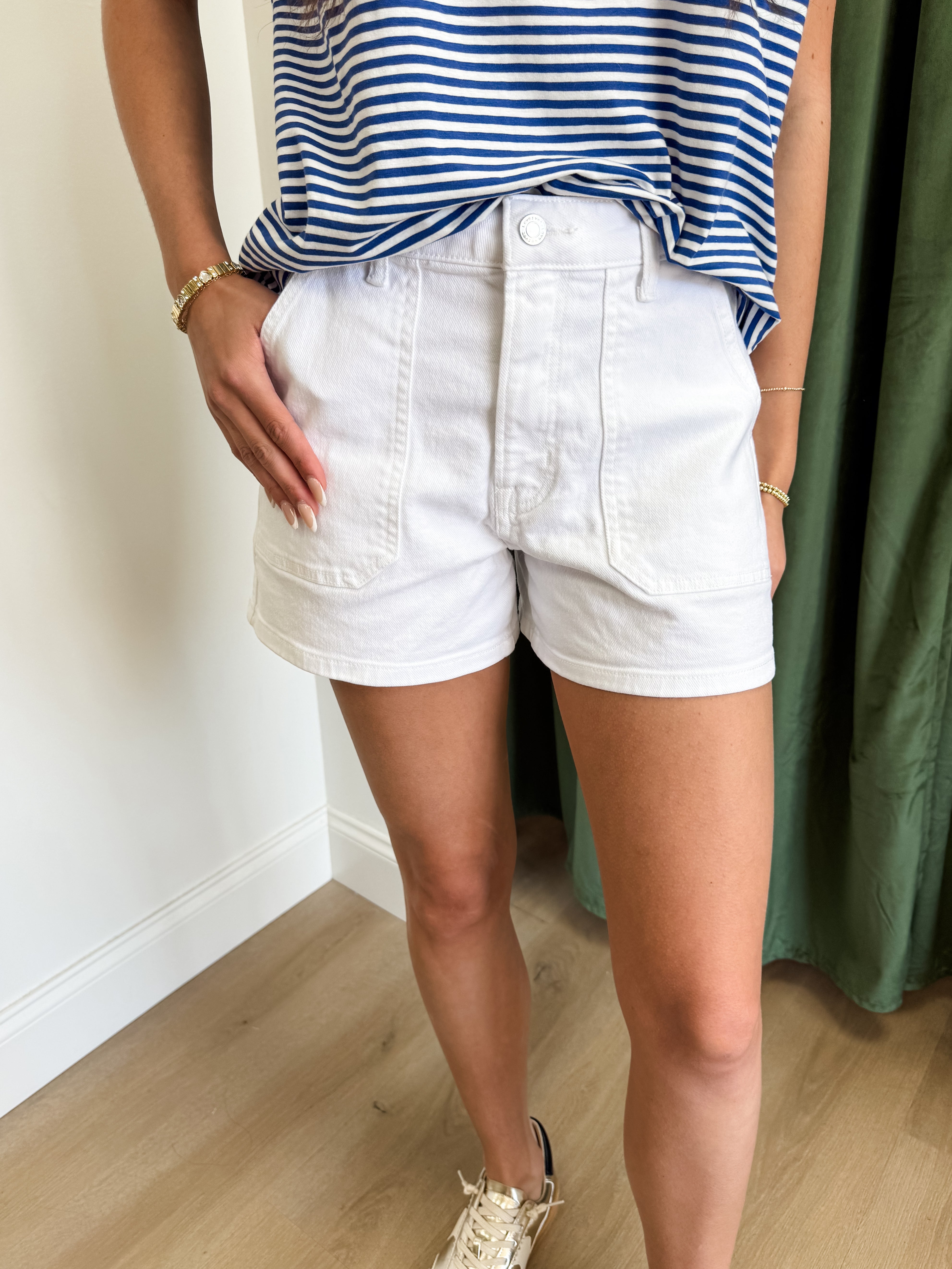 Avery White Denim Shorts