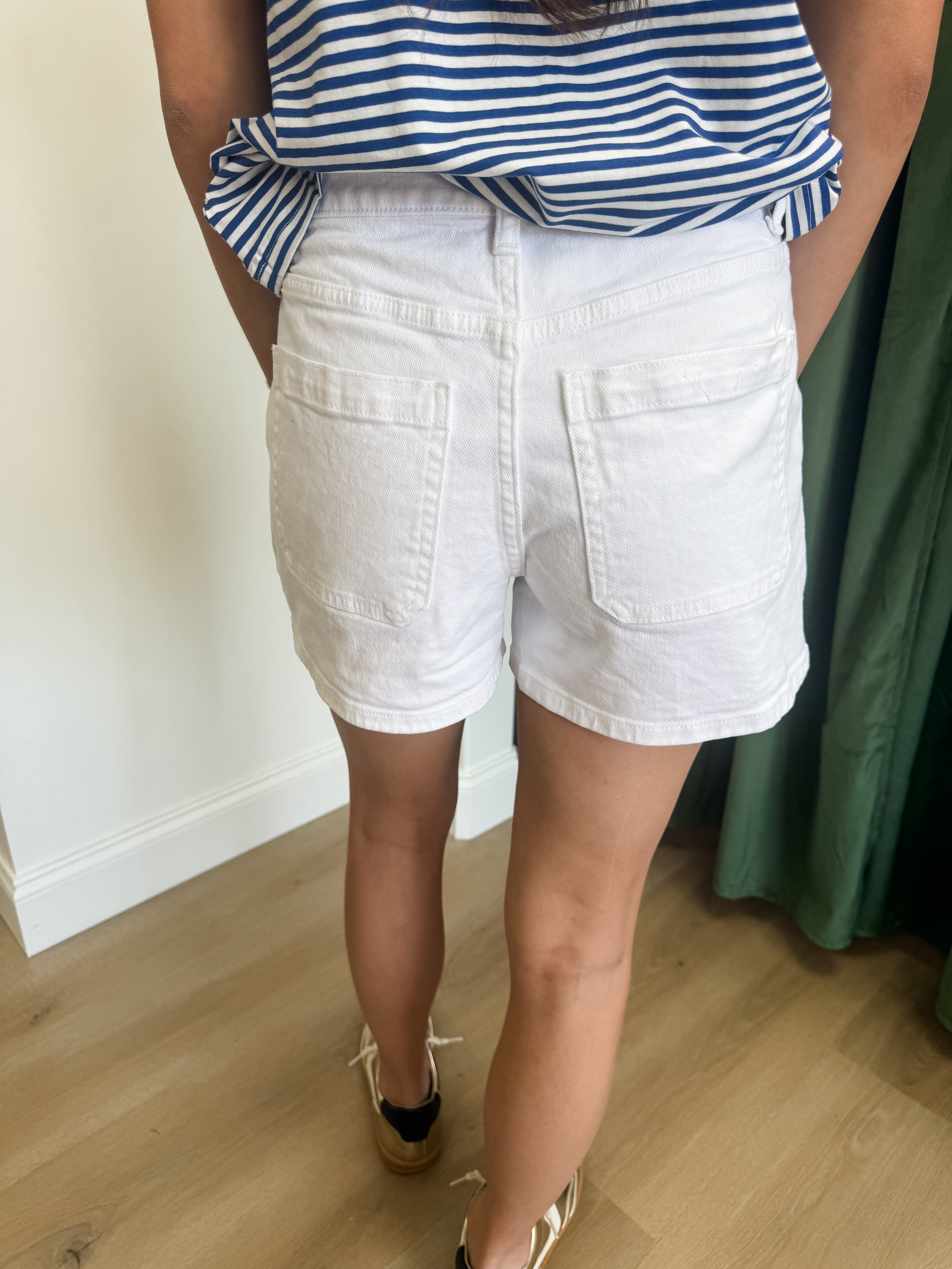 Avery White Denim Shorts