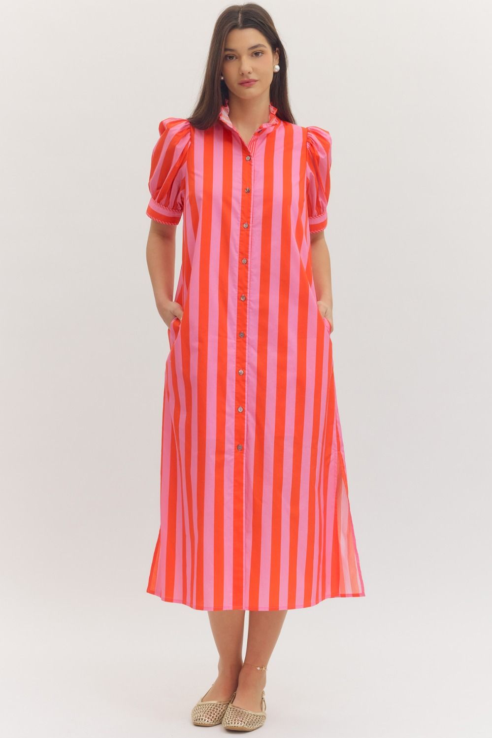 Stripes and Sunshine Midi Dress